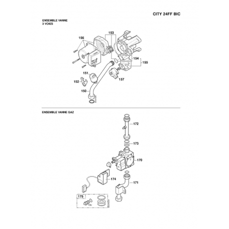 Moteur Pompe+Volute+Vis DE DIETRICH réf : 95132288