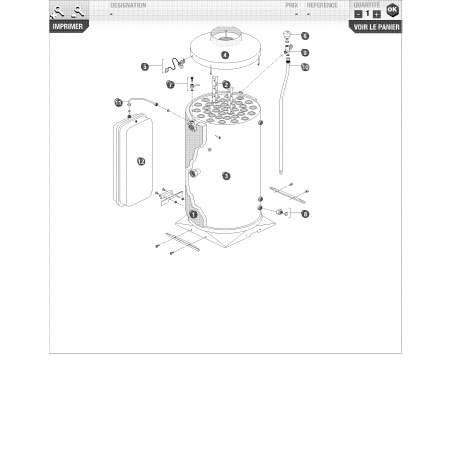 Corps de chauffe + Calorifuge/joints HM32 Mixte/C.S 00.07->08.06 FRISQUET réf : 405317